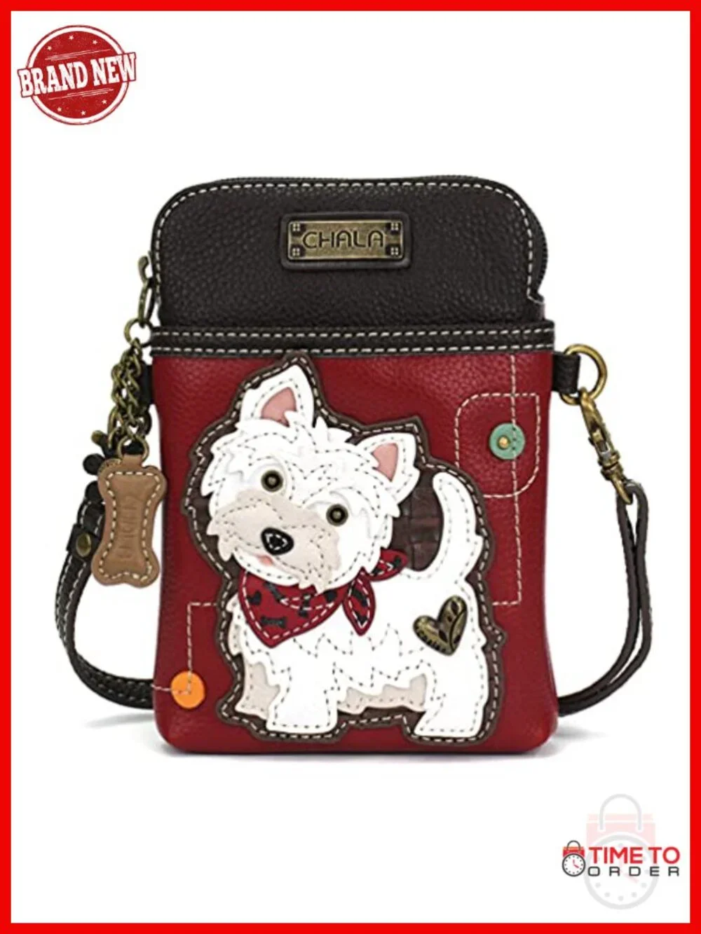 PU Leather Crossbody Bag with Adjustable Strap - Cell Phone Purse